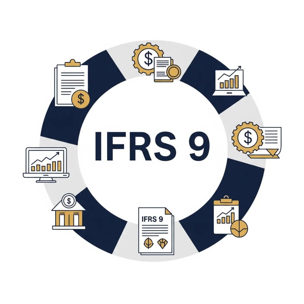 IFRS 9 platform modules — data, PD, LGD, EAD, staging, EIR, macro overlay, stress testing and reporting